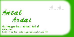 antal ardai business card